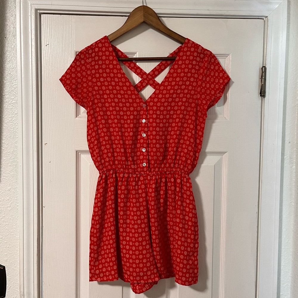 AS U WISH floral short sleeve romper shorts - Size Small